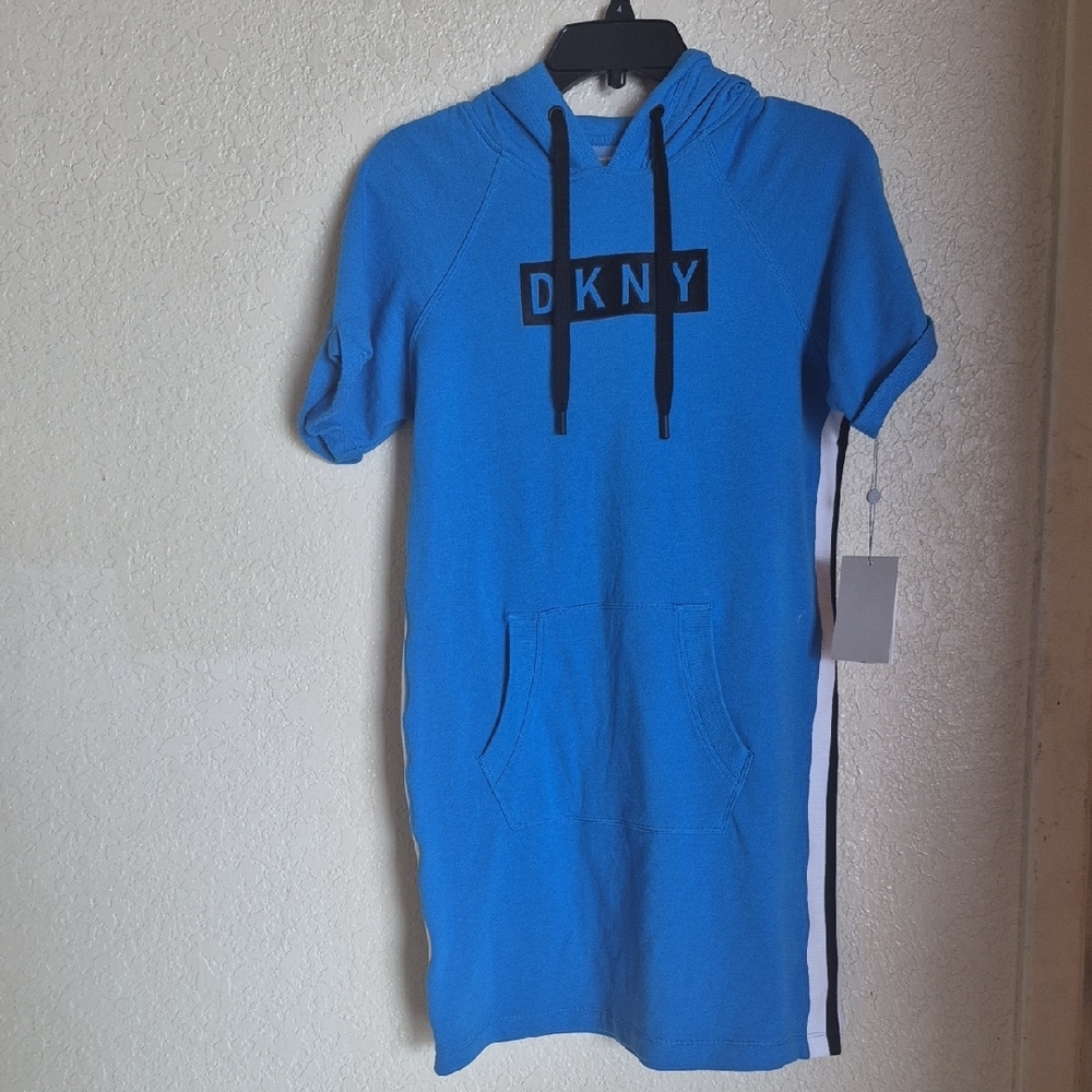 DKNY Blue Hoodie Dress